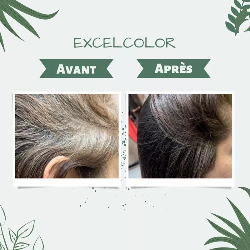 Avant et après la coloration végétale végane et bio pour les cheveux